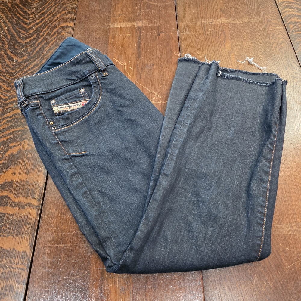 Diesel Ronhar Bootcut Jeans Dark Wash Raw Hem Stretch size W30 L32